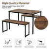3-Piece Dining Table and Bench Set 4-Person Space-Saving Dinette for Kitchen UK