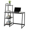 Computer Desk With 4 Tier Storage Shelves Desk Table with Bookshelf Home Office