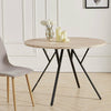 Round Dining Table 110cm Wooden Top With Metal Legs Kitchen Dining Room Table