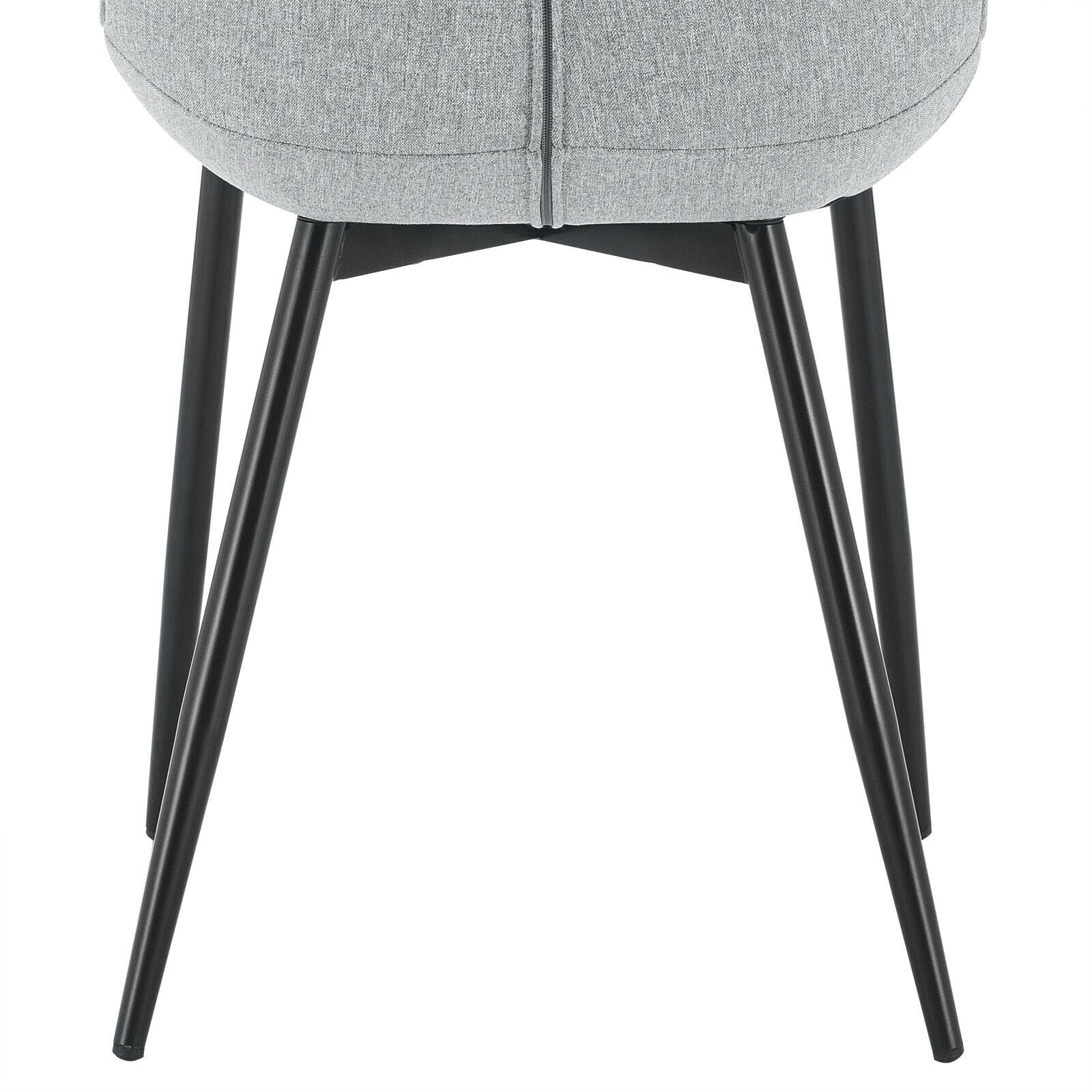 2XDining Chairs Kitchen Chairs Living Room Chairs Linen with Padded Seat Grey
