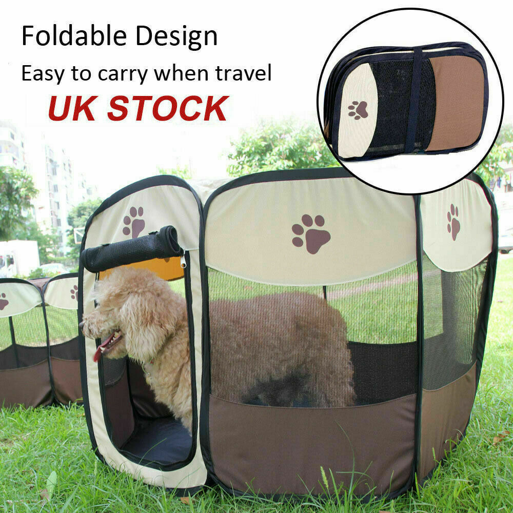 Large Fabric Dog Crate Cat Cage Pet Travel Carrier Puppy Play Pen Foldable Tent