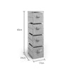 4 Tier Grey Storage Cabinet Drawers With Quilted Velvet Baskets Boxes
