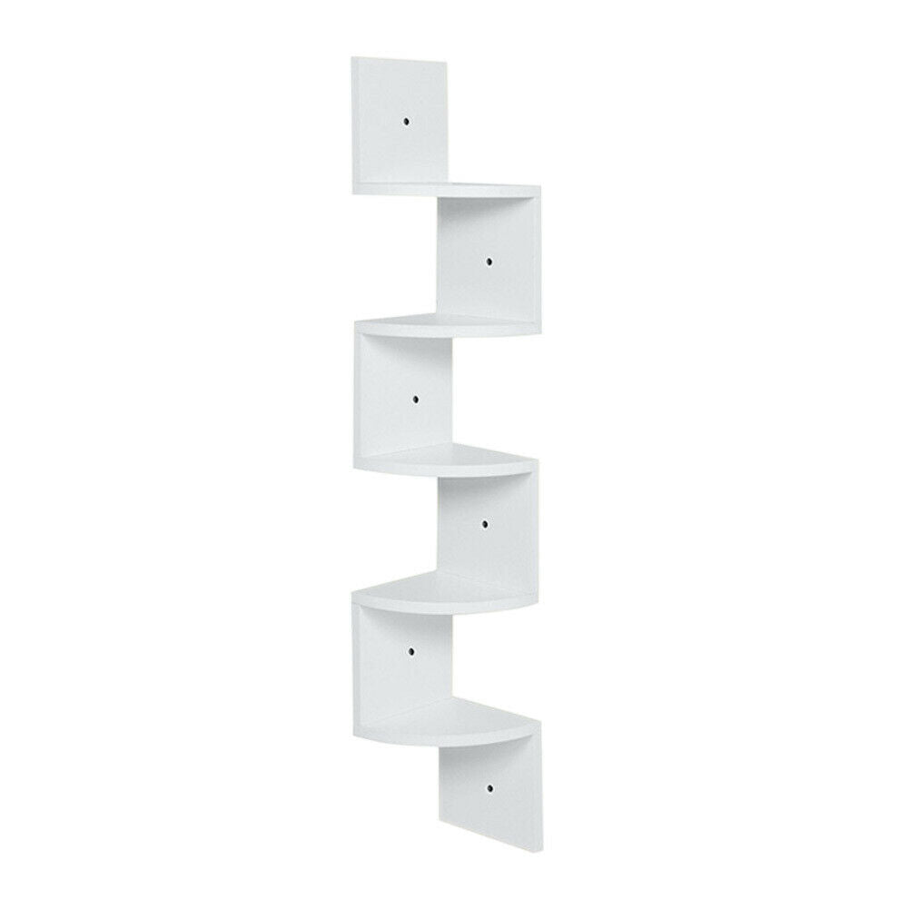 Corner Wall Shelf Unit 5 Tier Wall Storage Organiser Floating Shelves Bookshelf