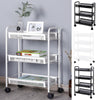 3 4 Tier Metal Mesh Rack BarStorage Trolley Cart Kitchen Bathroom Shelf w/Wheel