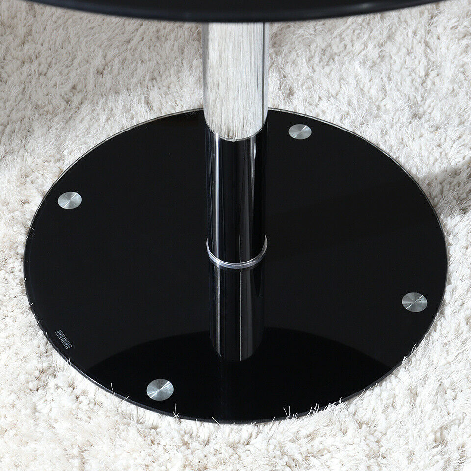 90cm Round Tempered Glass Kitchen Dining Table Coffee Table Modern Furniture