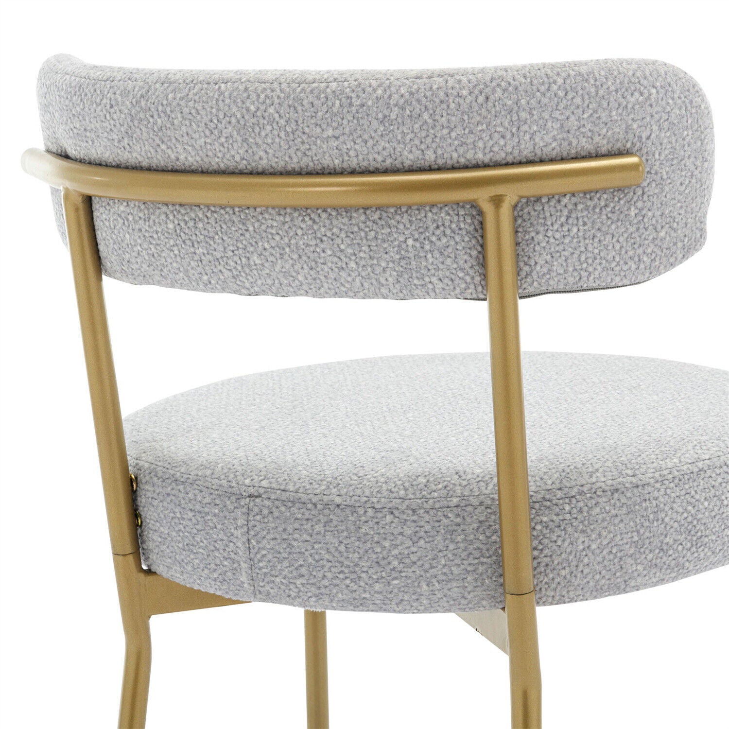 Set of 2 Dining Chairs Upholstered Accent Chairs Kitchen Leisure Chairs Grey HT