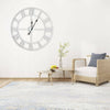 60CM EXTRA LARGE WHITE ROMAN NUMERALS SKELETON IRON WALL CLOCK BIG GIANT ROUND