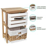 Bedside Table Unit Cabinet Wicker Basket 2/3 Drawer Nightstand Storage Bathroom