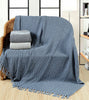100% Cotton Chevron Throw Blanket For Sofa Bed Settee Large With Tassel 3 Sizes