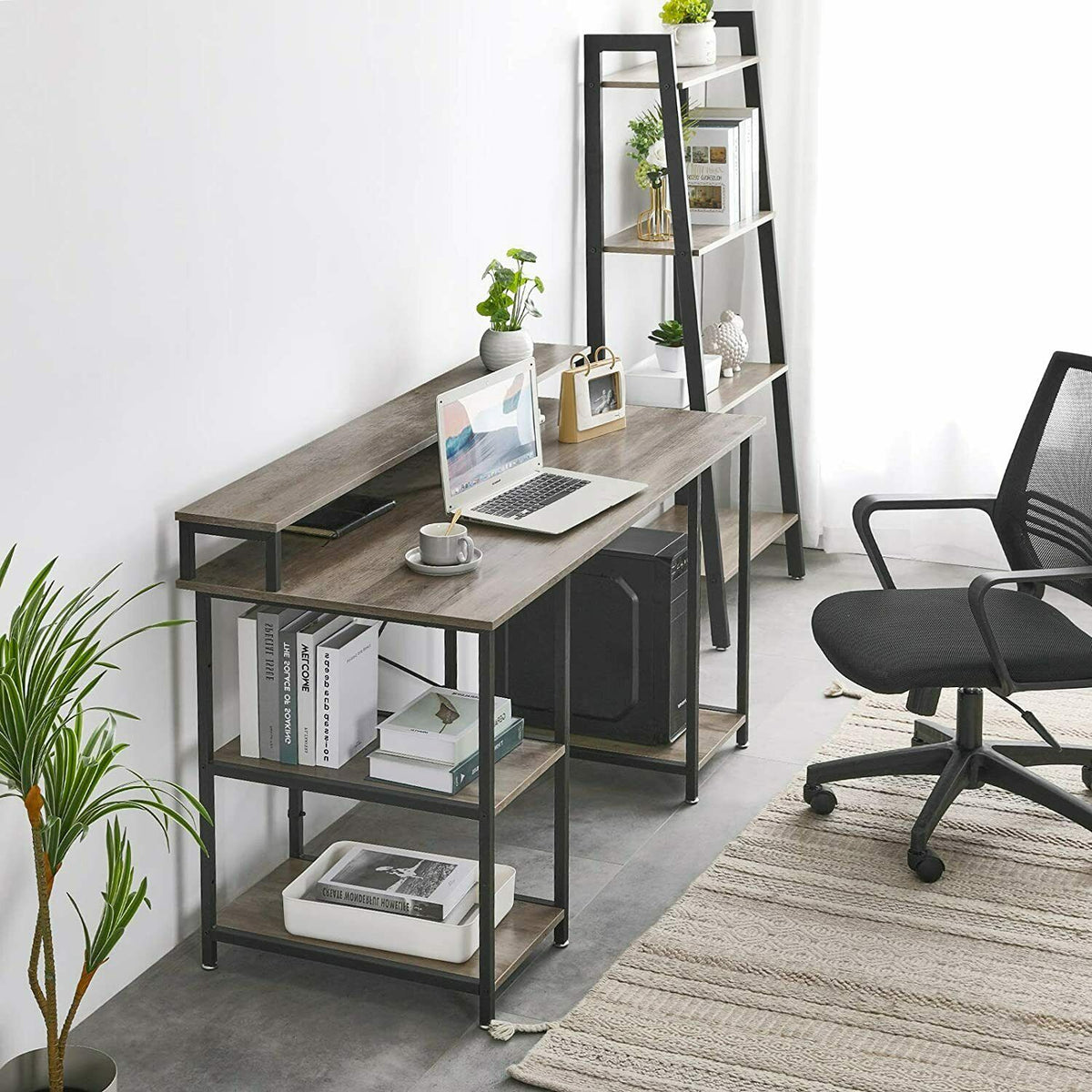 Large Computer Desk With Monitor Stand Writing Workstation PC Corner D ...