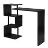 Bar Table Kitchen Dining Breakfast Table with 3-Tier Storage Shelves MDF Metal