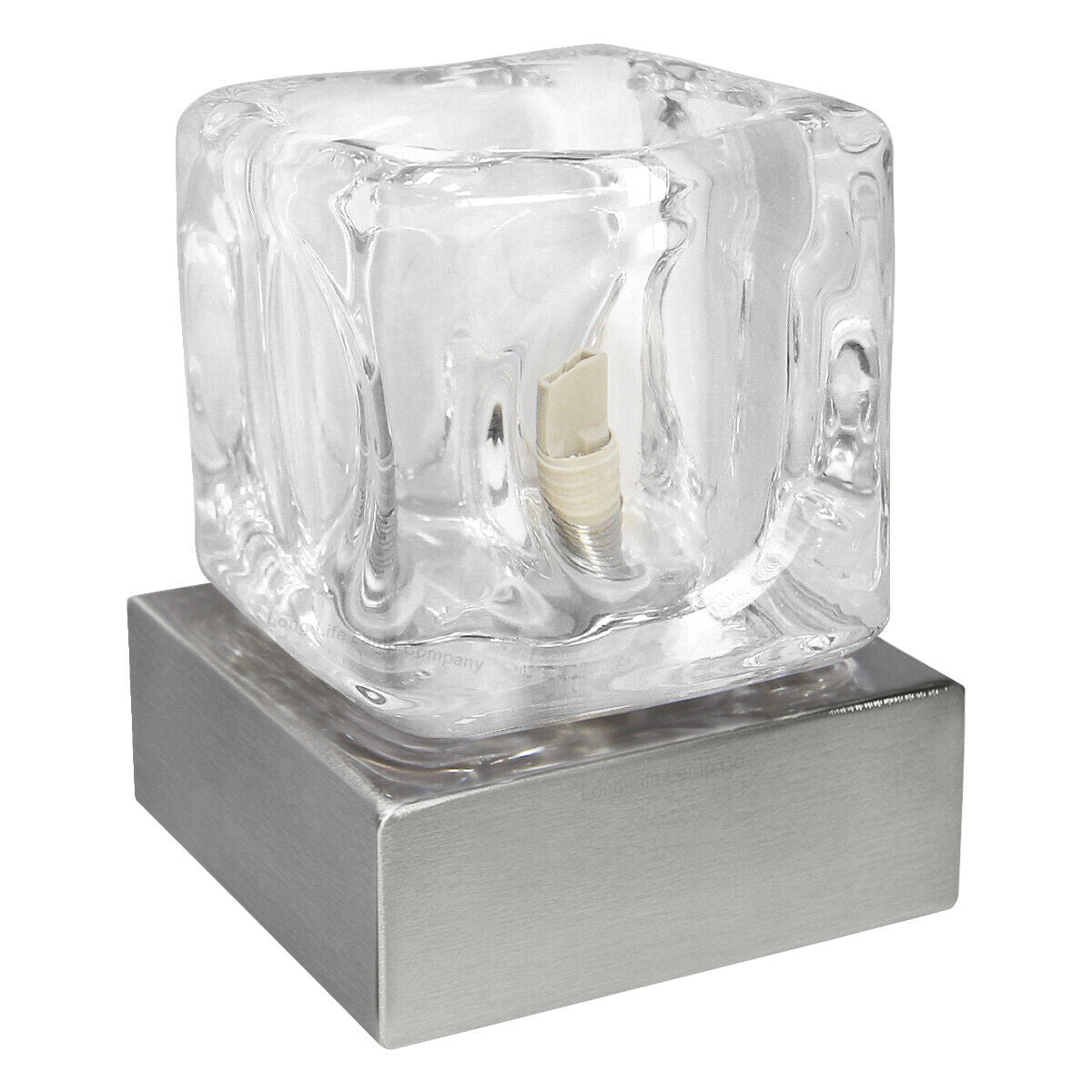 Dimmable Touch Table Light Glass Ice Cube Bedside Study Office Dimmer Lamp