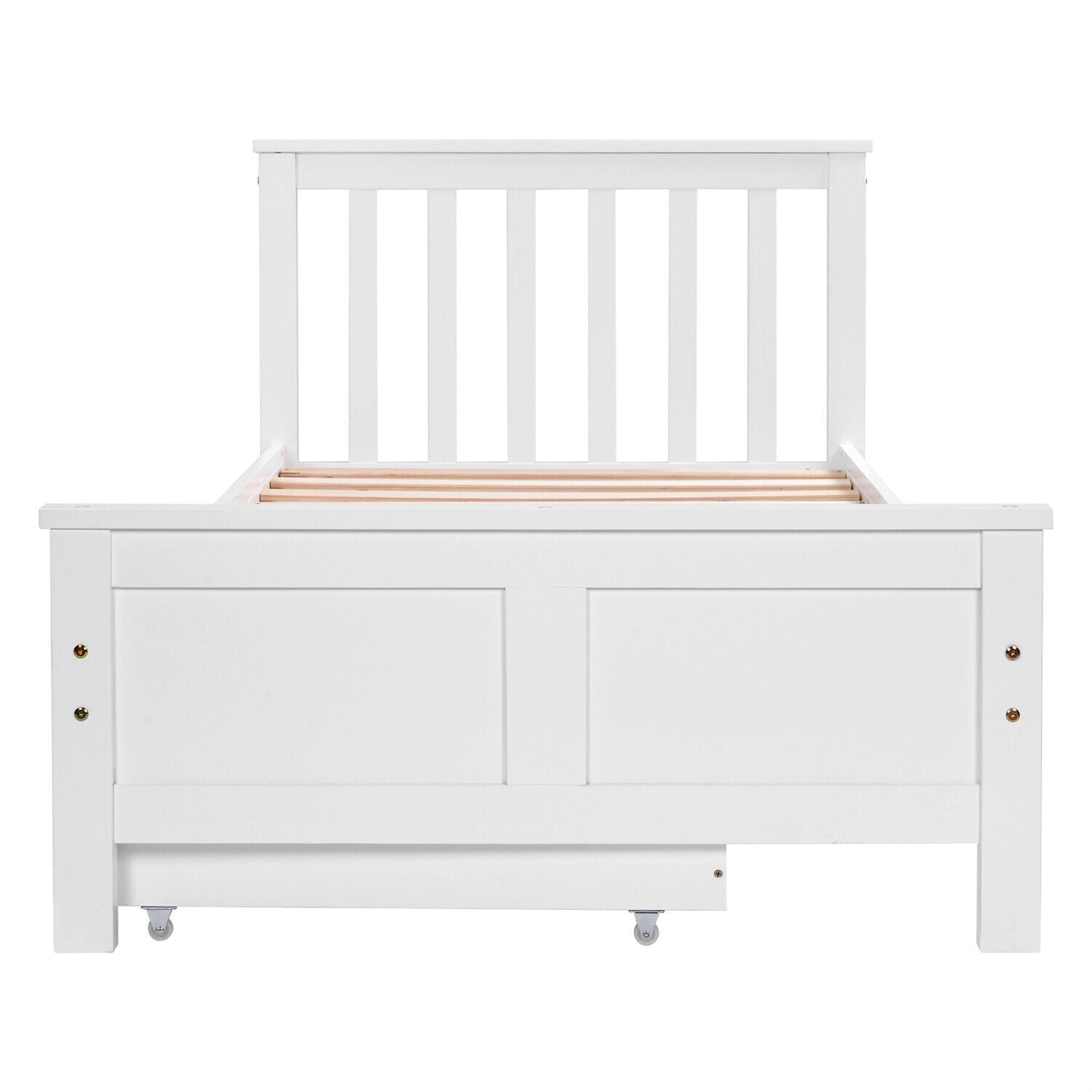 2 Drawers 4ft 3ft Double Single Wooden Solid White Pine Kids Storage Bed Frame