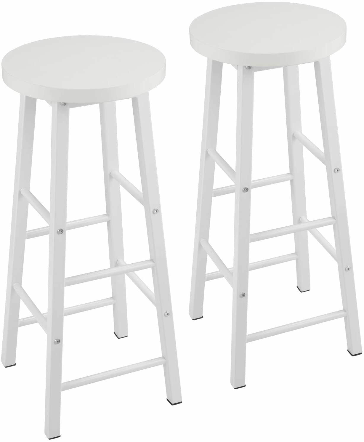 2XBreakfast Kitchen Bar Stools MDF Seat BarChairs Metal Legs Barstools HighStool