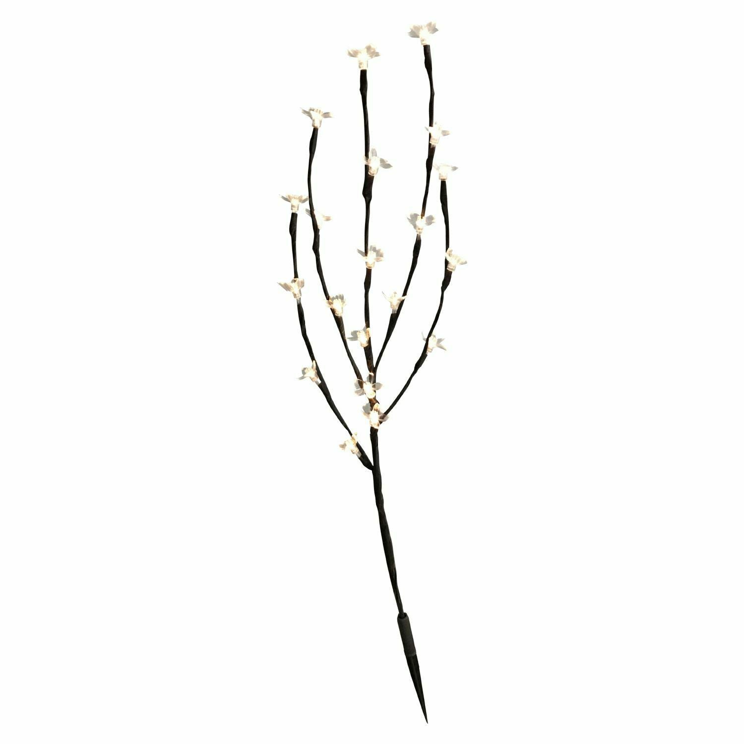 3 X WARM WHITE SOLAR GARDEN ORNAMENTAL STYLISH BLOSSOM BRANCH TREE 60 LED LIGHTS
