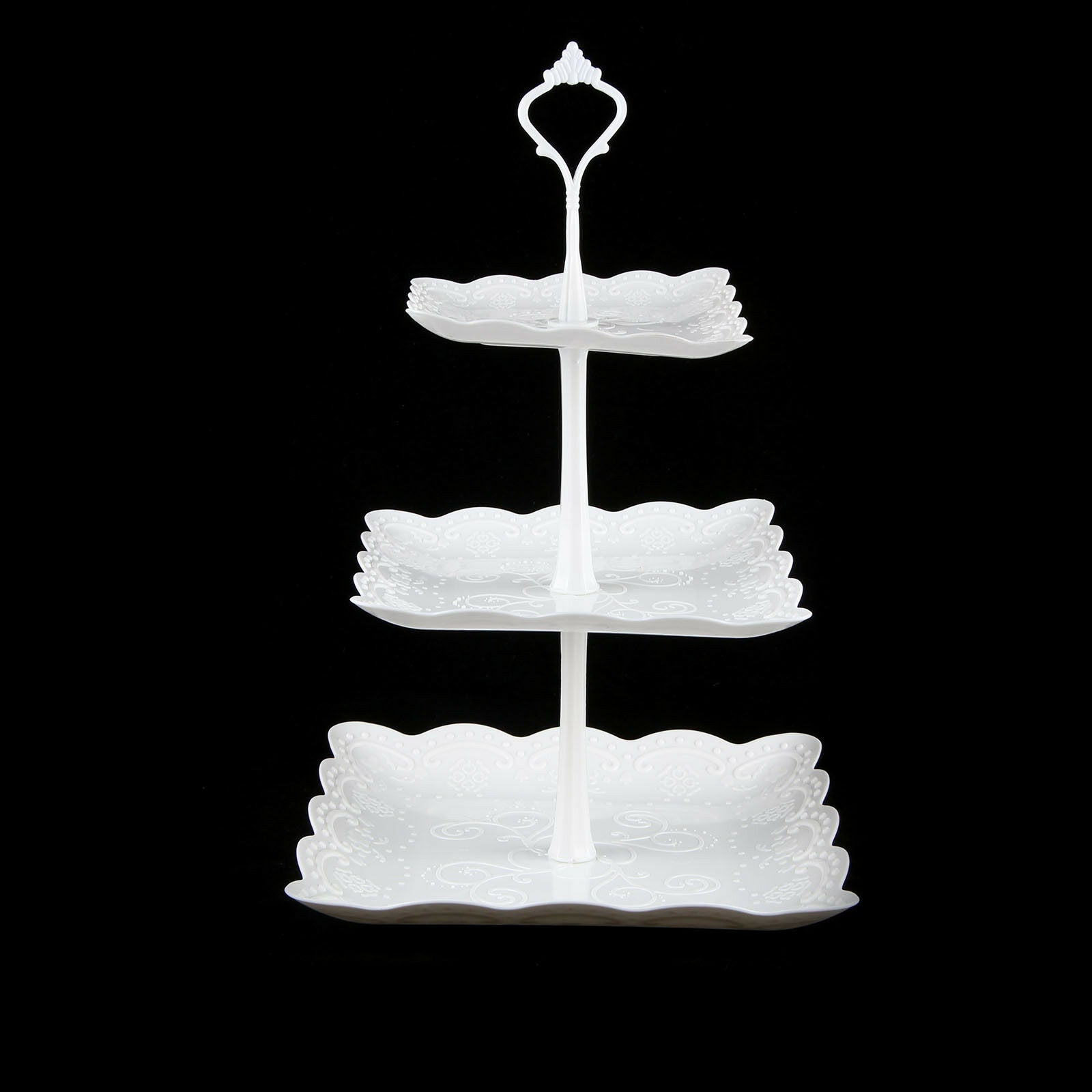 3 Plastic Tier Cake Stand Afternoon Tea Wedding Plate Party Tableware Display
