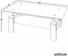 Tempered Glass Chrome Living Room Coffee Table, Black Modern Rectangle Tea Table