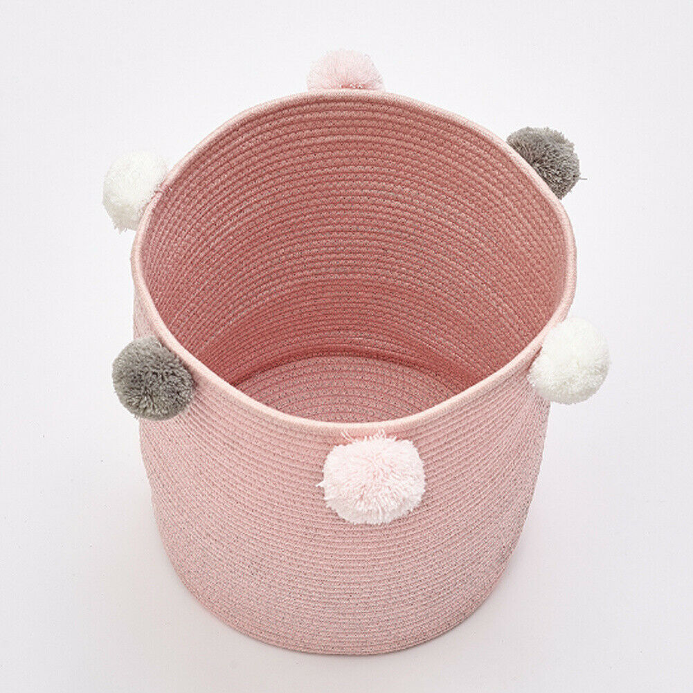 Folding Nordic Laundry Cotton Woven Washing Clothes Tidy Toys Storage Basket Bag