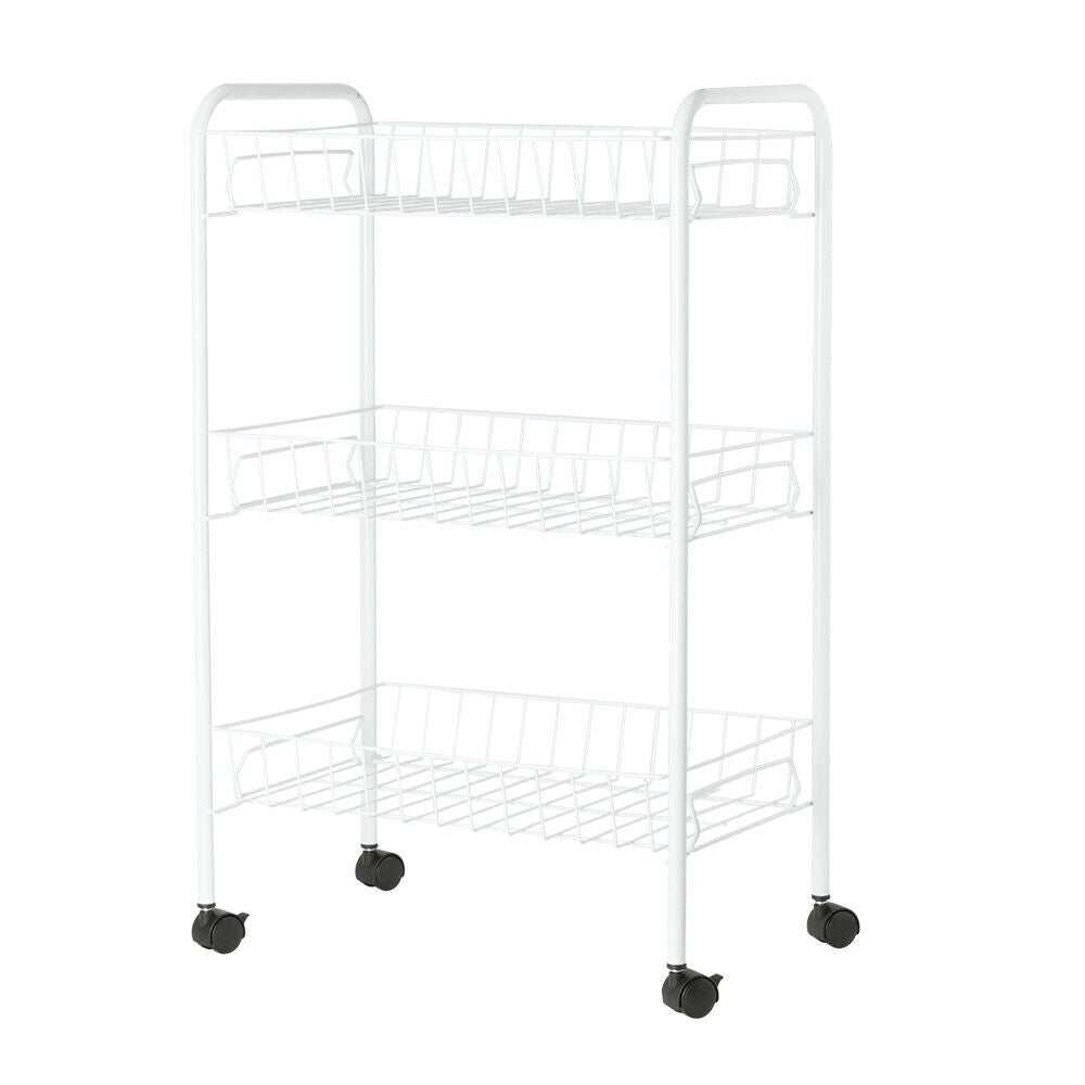 3 Tier Gap Kitchen Cart Slim Slide Out Storage Tower Rack 4 Wheels Roll