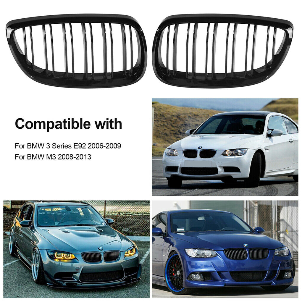 Car Front Bumper Grille Front Kidney Grill for BMW E92 2006-2009 3 Series Gloss