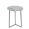 Solid Marble Side Table - Black Legs