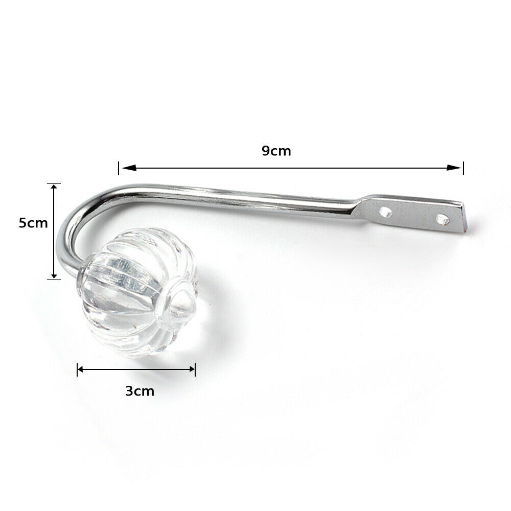 2X Metal Crystal Curtain Holdback Wall Tie Backs Hook Hanger Holder Home Decor