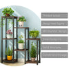 4 Tier Black Metal Ladder Book Shelf Stand Plant Flower Display Shelving Rack
