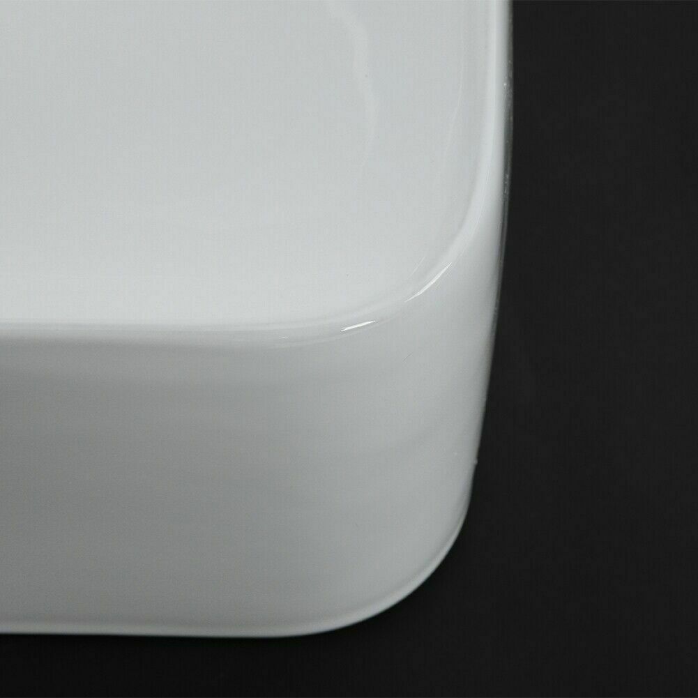 Modern Rectangle Bathroom Countertop Gloss White Basin Cloakroom Wash Sink