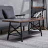 2 Tier Retro Coffee Table Rectangle Rustic Wood Living Room Table With Shelf