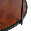 Industrial 2 Tier Round Coffee Tea Table Side End Living Room Storage Shelf Unit