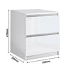 Bedside Table Cabinet Nightstand 2 Draw White Chest of Drawers Bedroom Furniture
