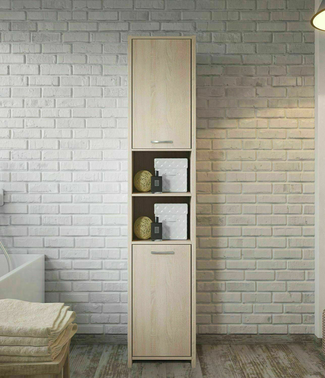 1.85m Tall Bathroom Cabinet High Grade Storage Furniture Unit Cupboard Shelf 73"