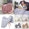 Chunky Knit Throw Hand Knitted Thick Blanket Soft Sofa Bed Wooly Cable Blanket