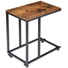 Industrial Sofa Table End Table C-Shape Side Table Coffee Laptop Table Rustic