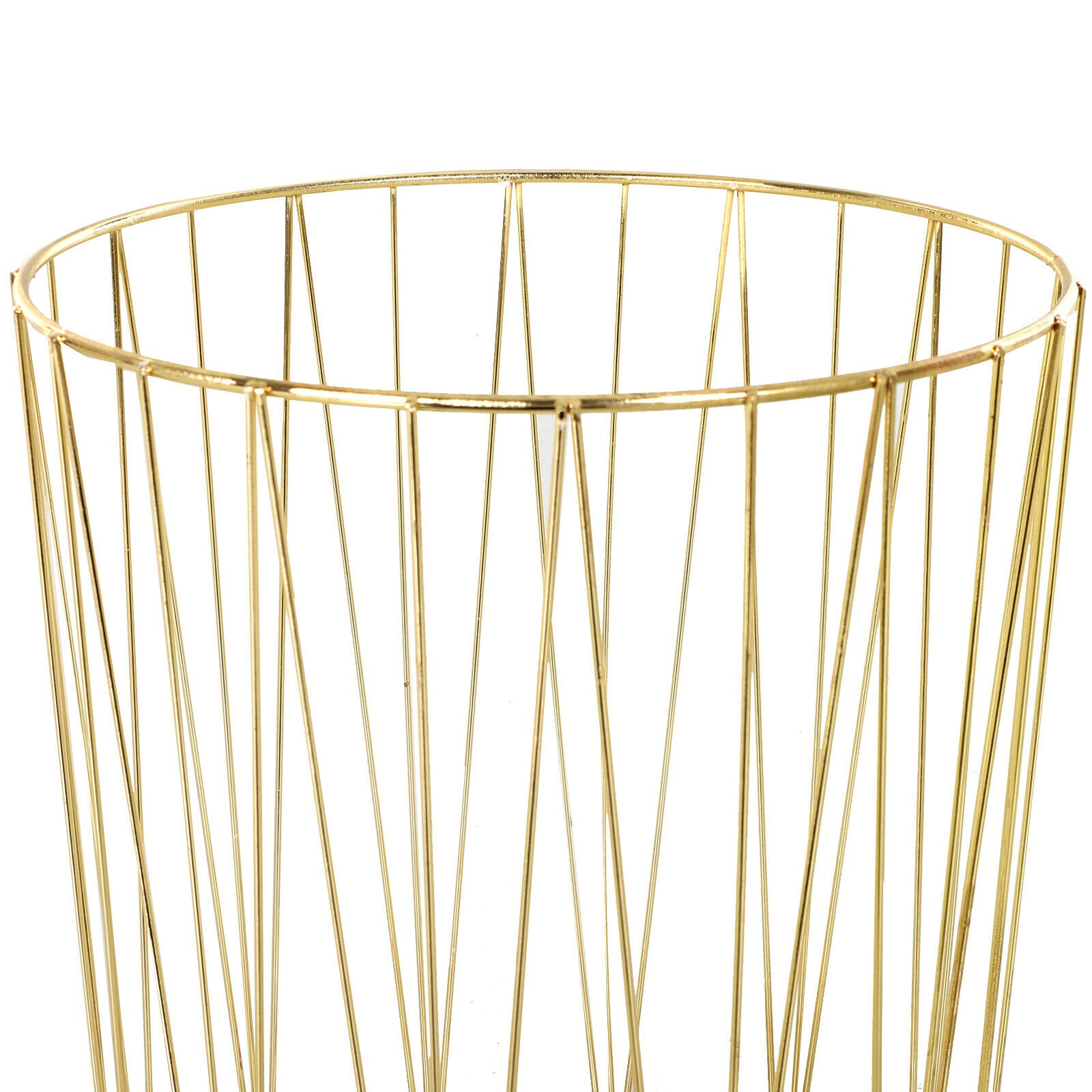 Modern Style 2 Pack Wood Metal Bedside Table w/ Storage - Gold Color Base