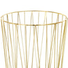 Modern Style 2 Pack Wood Metal Bedside Table w/ Storage - Gold Color Base