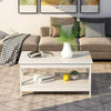 Side Tea Table Wood Coffee Table Modern X Designed Shelf for Living Room Teapot