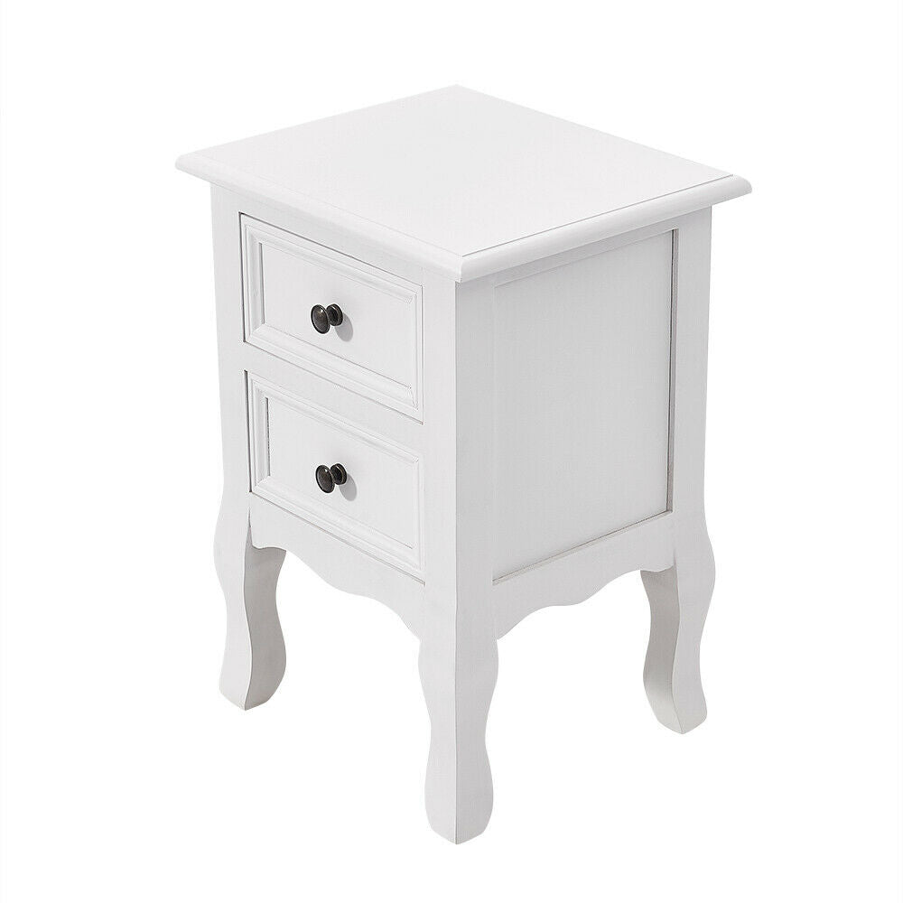 White Bedside Table With Drawer Cabinet Bedroom Furniture Storage Nightstand