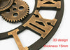 60CM LARGE ROMAN NUMERALS SKELETON WALL CLOCK BIG GIANT OPEN FACE ROUND DECOR YY