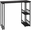 Bar Table Bistro Table MDF Metal Dining Table with 2-Tier Storage Rack Shelves