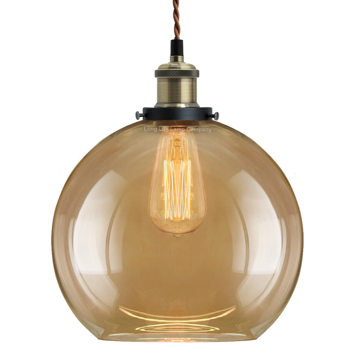 Vintage Smoked Gold Glass Shade Chandelier Pendant Ceiling Home Pub Diner Lights