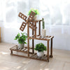 4 Tiers Flower Rack Wood Plant Stand Bonsai Display Shelf With Dutch Windmill