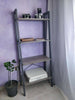 Industrial Plant Stand Vintage Bookcase Ladder Shelving Grey Display Rack Metal