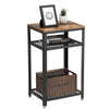 3 Tiers Bedside Table Industrial Nightstand Side End Table Metal Shelf Storage