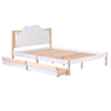 Wooden Bed Frame Storage Drawers 4ft6 Double Size Kids Bed with Cloud Headboard