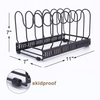 Adjustable Kitchen Cabinet Pantry Pan and Pot Lid Organizer Rack Holder Brown