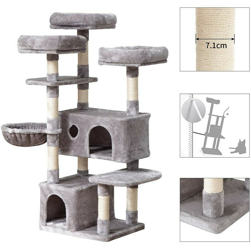 Large Cat Tree Activity Centre Multilevel Scratching Post Kitten Climbing Tower