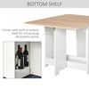 Drop-Leaf Dining Table Folding Desk Foldable Bar Table with Storage Shelf