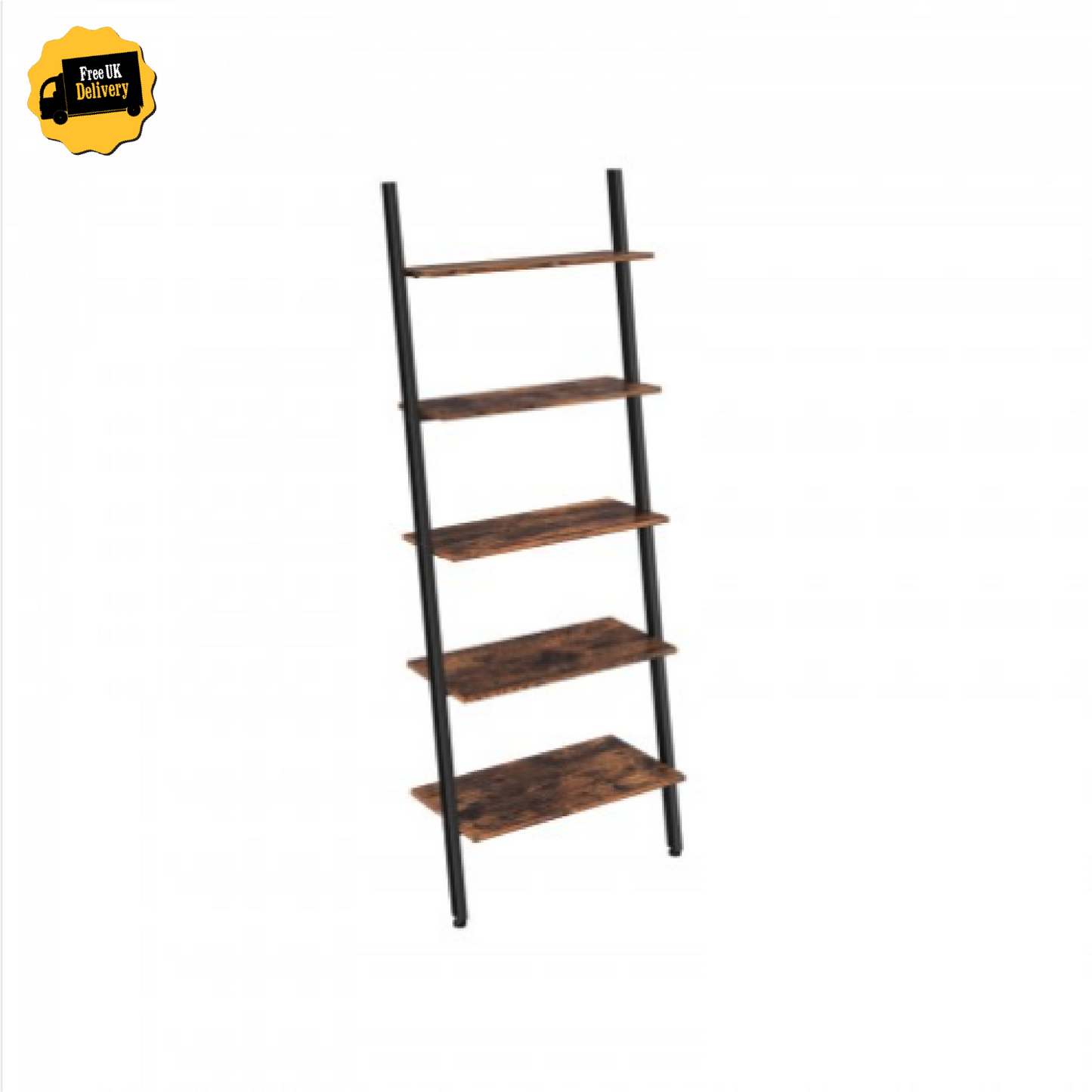 Vintage Ladder Bookcase Industrial Wall Furniture Rustic Metal Display Shelf NEW