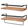 2X Wood Floating Wall Mounted Hanging Rack Display Rustic Shelf Storage Shelves